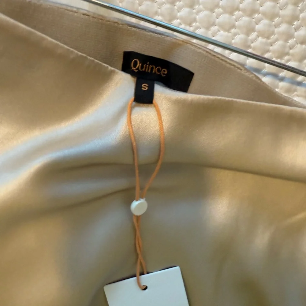 NWT Quince Satin Midi Skirt - Champagne - Picture 3 of 3